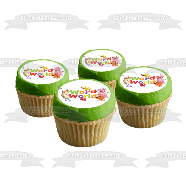 Word World Where Words Come Alive Duck Frog Sheep Pig and Dog Edible Cake Topper Image ABPID00898