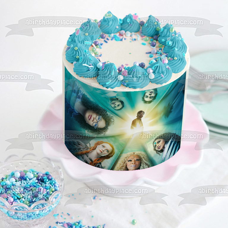 Una arruga en el tiempo Meg Charles Calvin Sra. Which Mrs. Whatsit Dr. Murry Imagen comestible para decoración de tarta ABPID01301