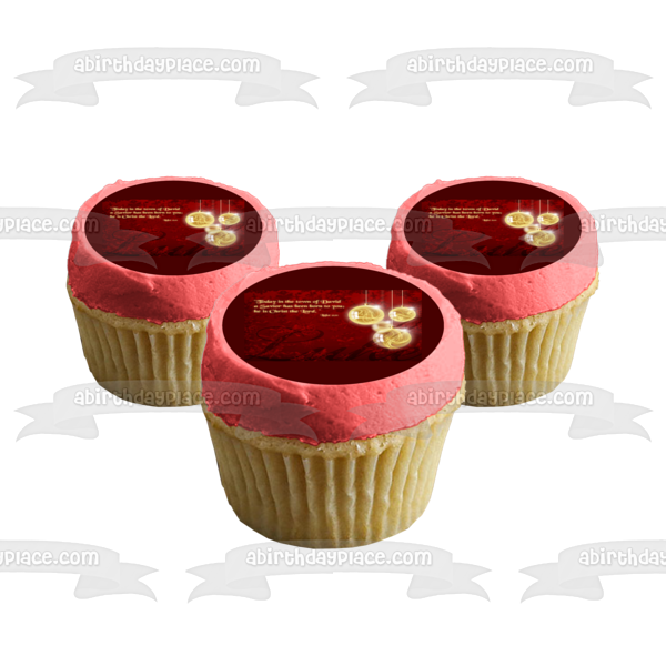 Feliz Navidad Estrella de David Cita religiosa Decoración comestible para tarta Imagen ABPID55129