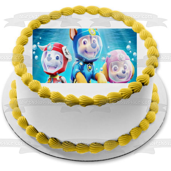 Paw Patrol Sea Patrol Everest Chase and Marshall Edible Cake Topper Image ABPID01553