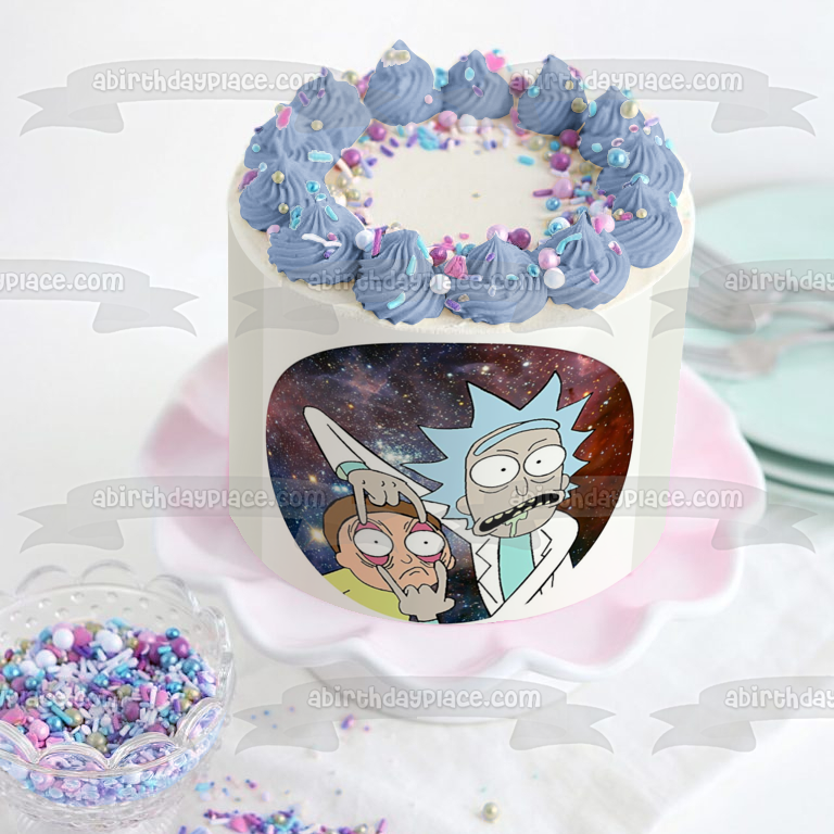 Rick and Morty Rick Sanchez Morty Smith Edible Cake Topper Image ABPID01636