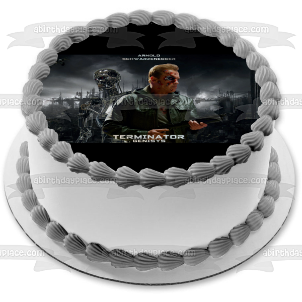 Terminator Genisys S T-800 'Model 101' Edible Cake Topper Image ABPID01675