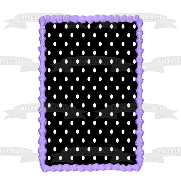 Black and White Polka Dot Background Pattern Edible Cake Topper Image ABPID01765