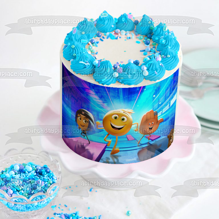 Emoji Movie Gene Jailbreak Hi-5 Edible Cake Topper Image ABPID01868