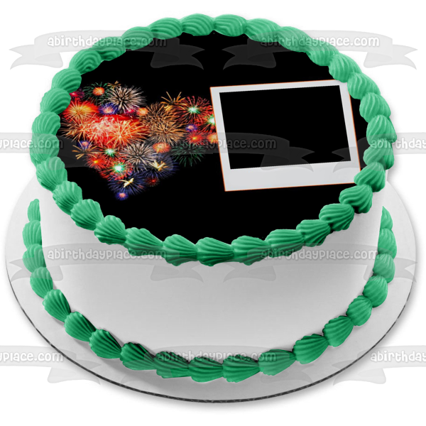 Feliz año nuevo marco de fotos personalizable adorno comestible para pastel imagen ABPID55137