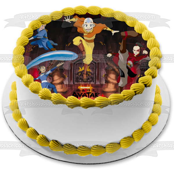 Nickelodeon Avatar the Last Airbender Aang Katara and Sokka Edible Cake Topper Image ABPID03171