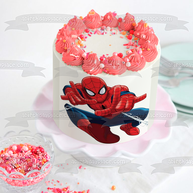 Spider-Man Spidey Webs Edible Cake Topper Image ABPID03301