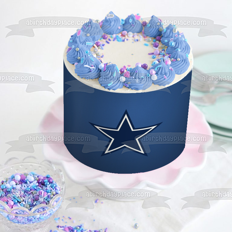 Dallas Cowboys Logo Football NFL Edible Cake Topper Image ABPID03247