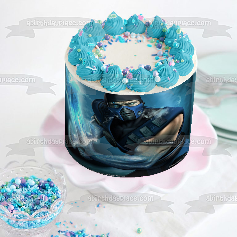 Mortal Kombat Sub-Zero Sword Ice Edible Cake Topper Image ABPID03528