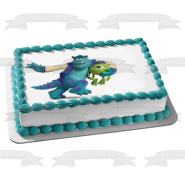 Imagen comestible para decoración de tarta de Monsters Inc. Sullivan y Mike Wazowski ABPID03431