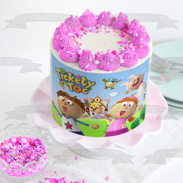Tickety Toc Tommy Tallulah Hopparoo and Tooteroo Edible Cake Topper Image ABPID03446