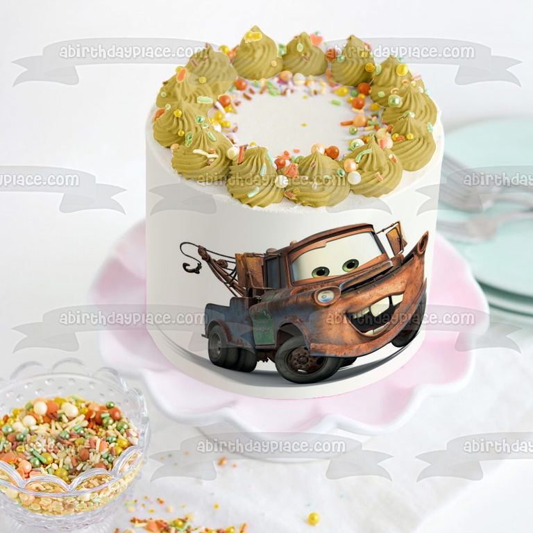 Cars Mater Sir Tow Mater Edible Cake Topper Image ABPID03464