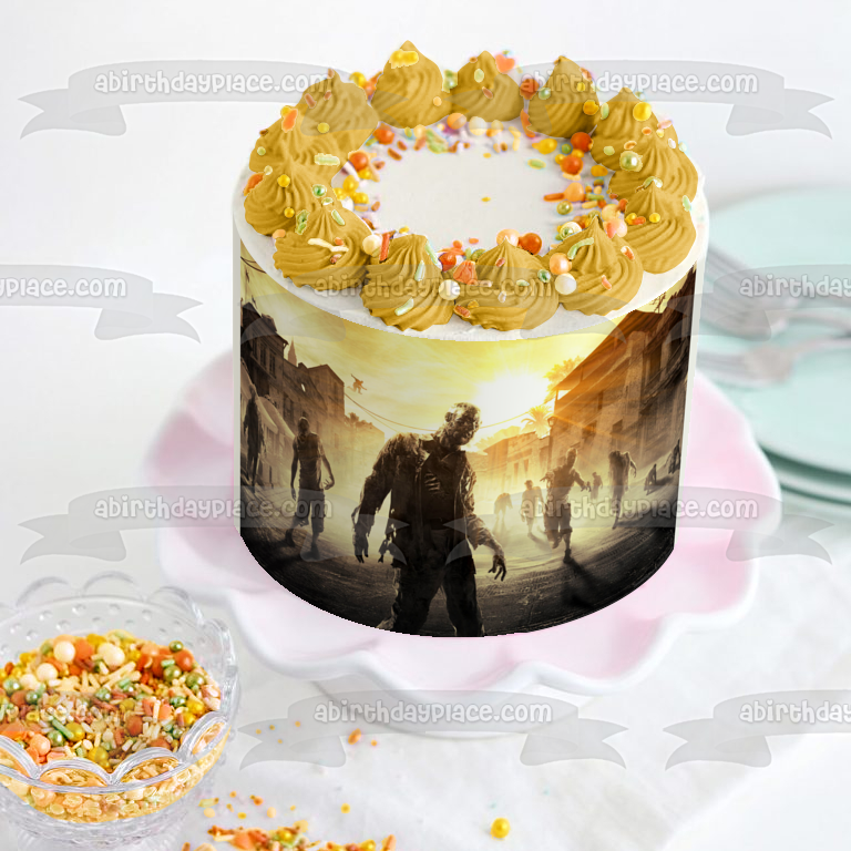 Dying Light Infected Harran and Zombies Edible Cake Topper Image ABPID03476