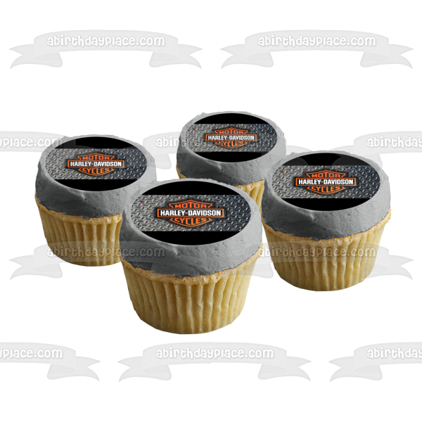 Harley-Davidson Motor Cycles Logo Edible Cake Topper Image ABPID03669