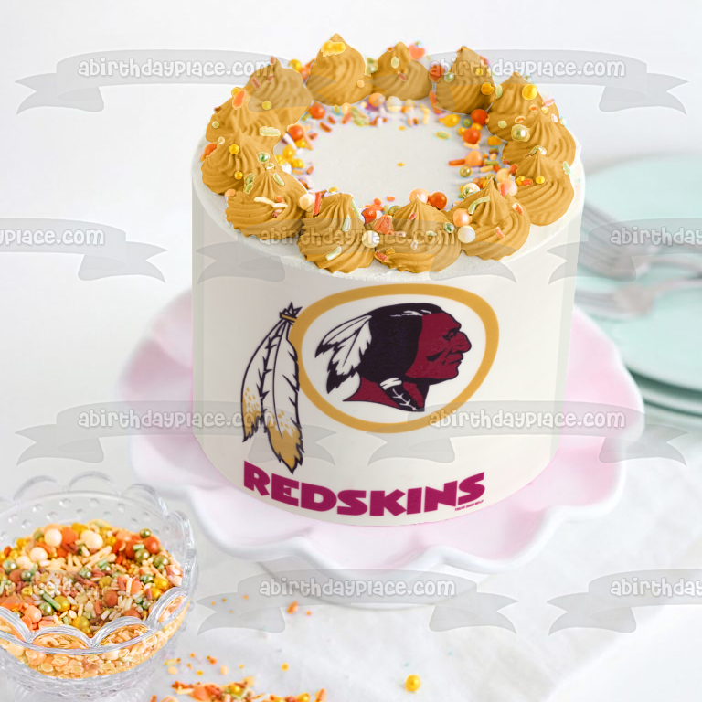 Washington Redskins Mascot and Logo NFL Sports Edible Cake Topper Image ABPID03714