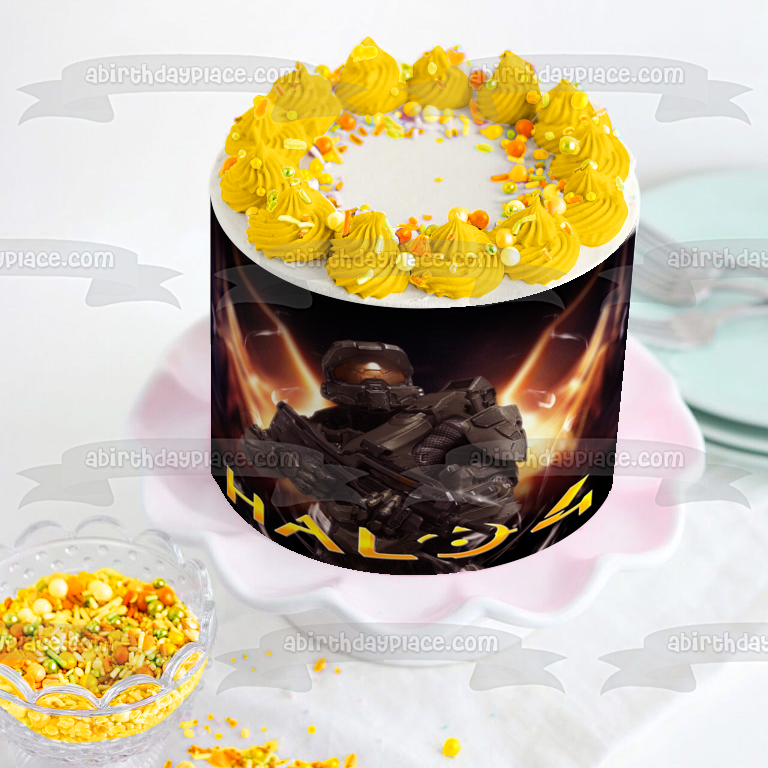 Halo 4 Halo Nation Fiery Background Edible Cake Topper Image ABPID03926