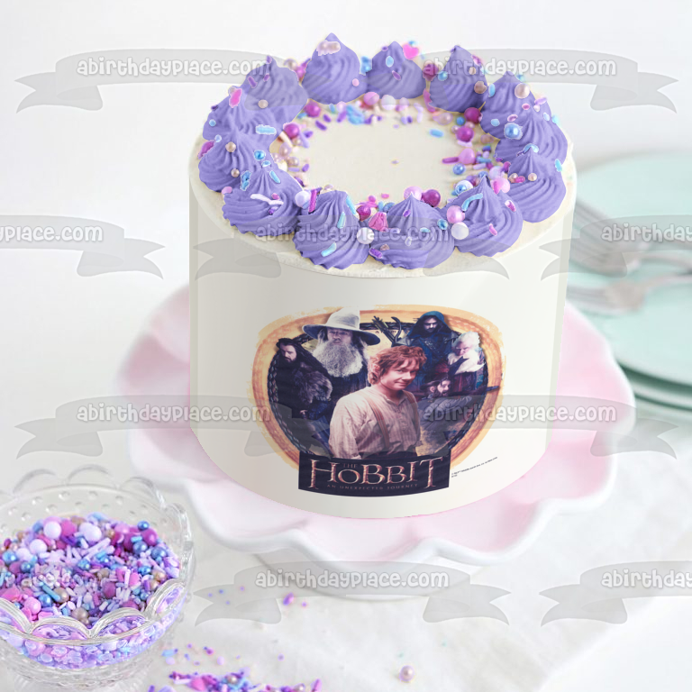 The Hobbit An Unexpected Journey Bilbo and Gandalf Edible Cake Topper Image ABPID04101