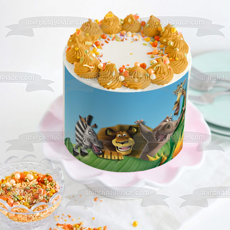 Madagascar Marty Alex Gloria Melman Imagen comestible para tarta ABPID04043
