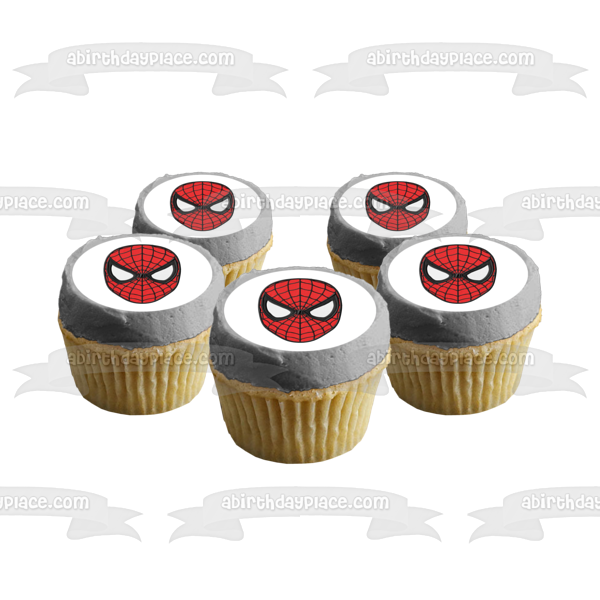 Spider-Man Face Mask Edible Cake Topper Image ABPID04152
