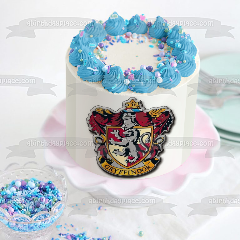 Imagen comestible para tarta con escudo de Gryffindor de la casa de Harry Potter ABPID04056