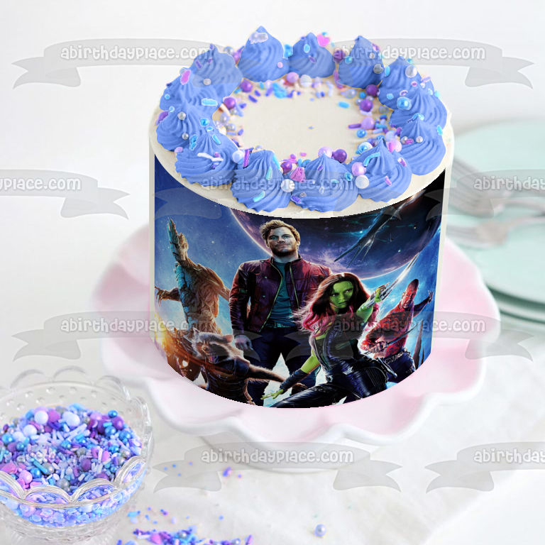 Guardians of the Galaxy Rocket Raccoon and Groot Edible Cake Topper Image ABPID04176