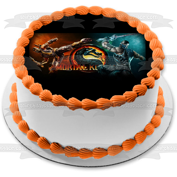 Mortal Kombat Sub-Zero and Scorpion Edible Cake Topper Image ABPID04300