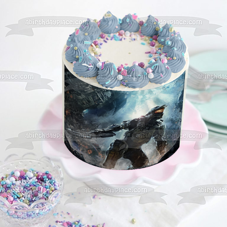 Imagen comestible para decoración de tarta de Microsoft Halo 4, shooter en primera persona, ABPID04227