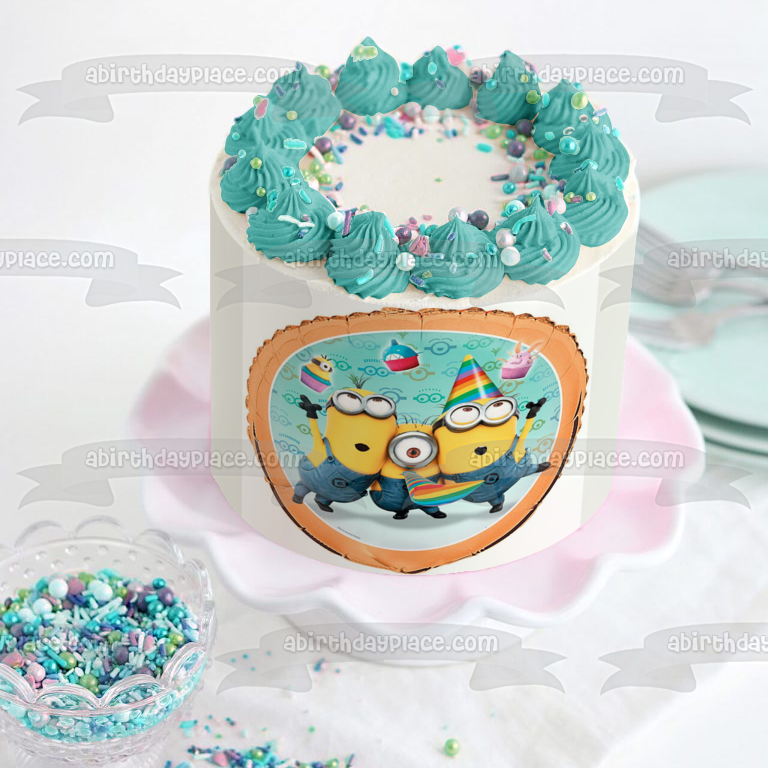 Minions Despicable Me Illumination Stuart Dave and Kevin Edible Cake Topper Image ABPID04240