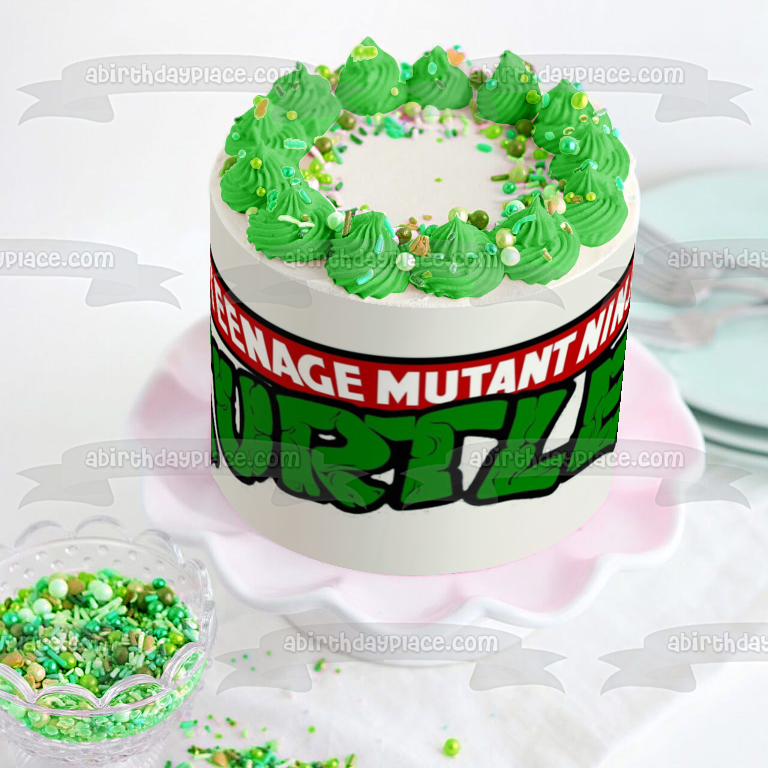 Teenage Mutant Ninja Turtles Logo Edible Cake Topper Image ABPID04246