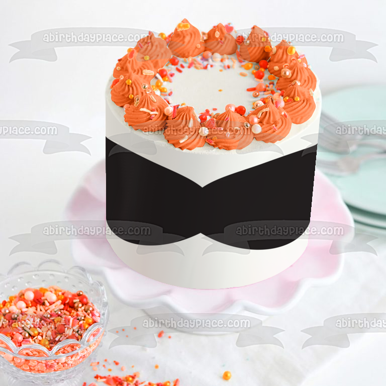 Adorno comestible para tarta con bigote negro, imagen ABPID04261