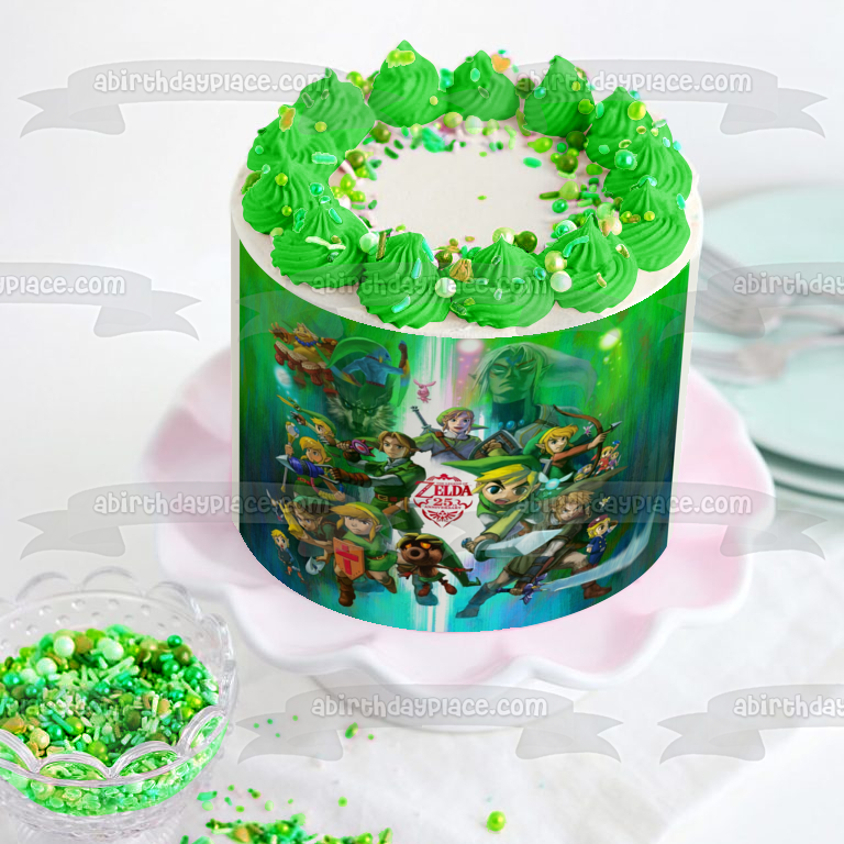 The Legend of Zelda 25th Anniversary Edible Cake Topper Image ABPID04534