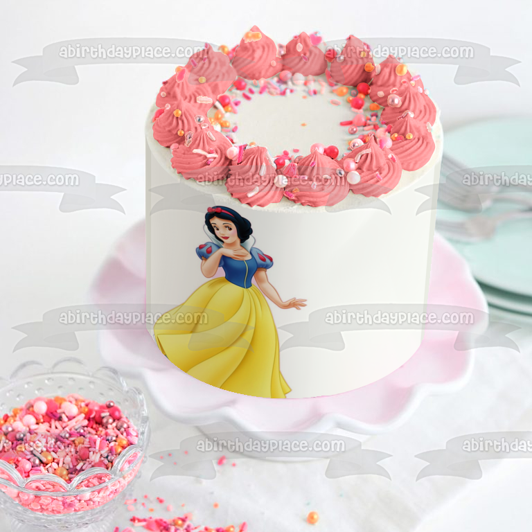 Snow White and the Seven Dwarves Edible Cake Topper Image ABPID04472