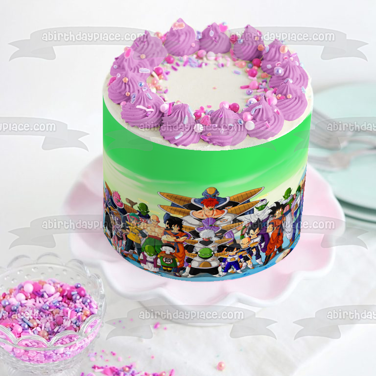 Dragon Ball Z Goku and Piccolo Edible Cake Topper Image ABPID04576