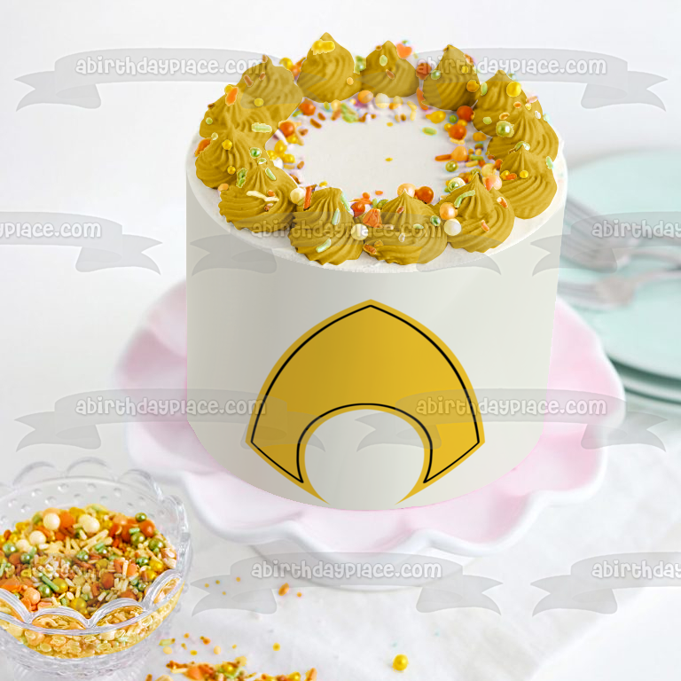 Aquaman Logo Edible Cake Topper Image ABPID04726