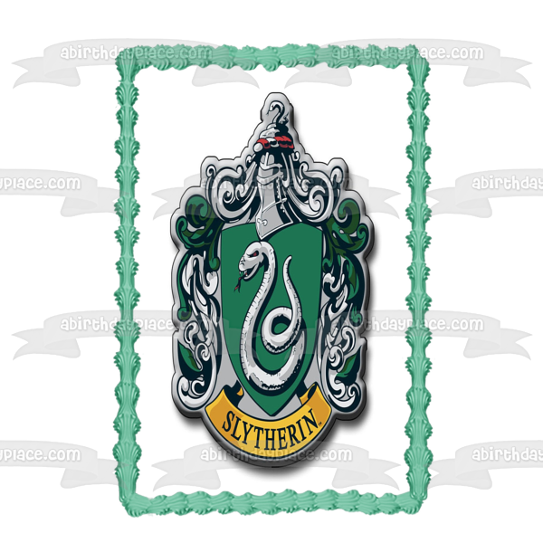 Harry Potter House Slytherin Crest Edible Cake Topper Image ABPID04670