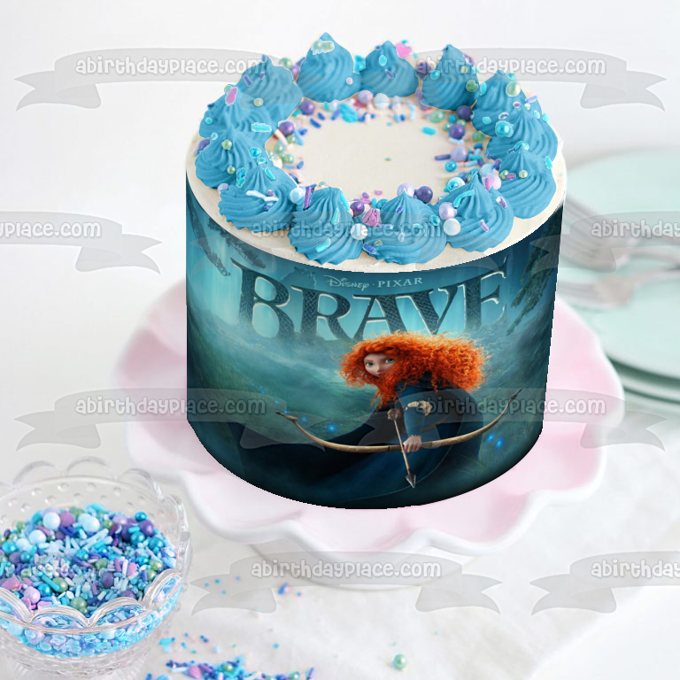 Valiente Mérida Arco y Flecha Árboles Búhos Decoración comestible para tarta Imagen ABPID04679