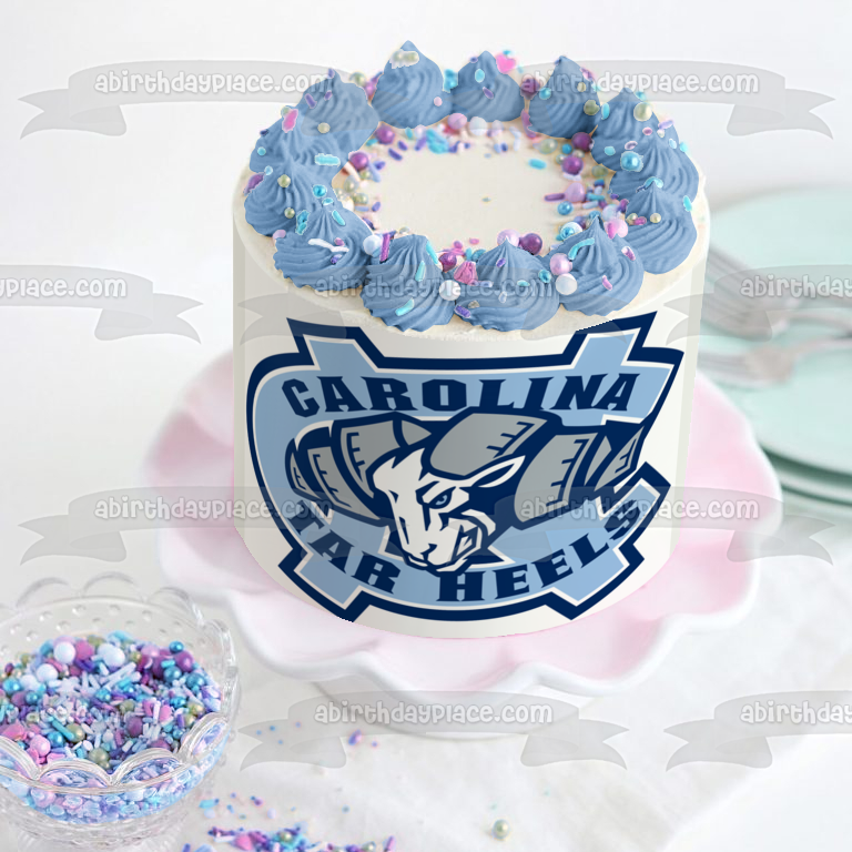 North Carolina Tar Heels Logo Athletic Teams Representing the University of North Carolina at Chapel Hill Edible Cake Topper Image ABPID04834