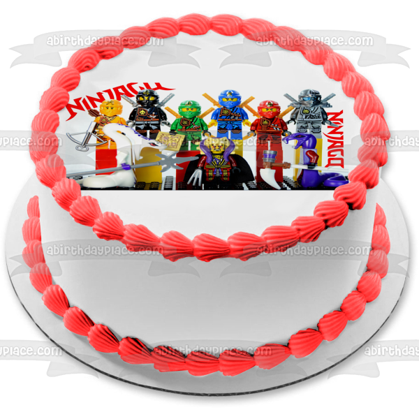 LEGO Ninjago Kai Zane Cole Jay Wu #3 Edible Cake Topper Image ABPID04955