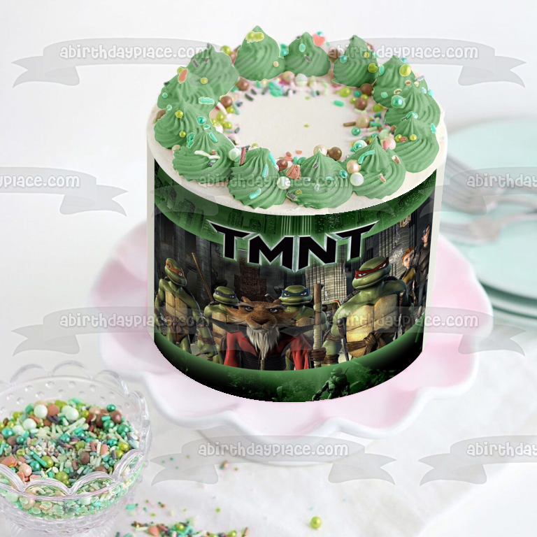 Tortugas Ninja mutantes adolescentes Tmnt Leonardo Donatello Rafael Miguel Ángel y April Splinter Imagen comestible para decoración de tarta ABPID04878