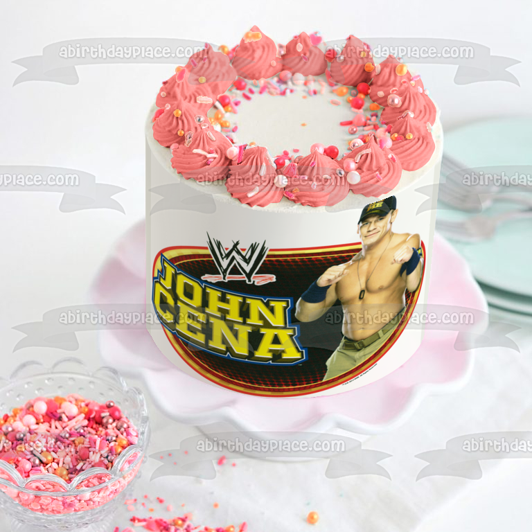 John Cena Wrestling WWE Raw Smackdown Edible Cake Topper Image ABPID05000