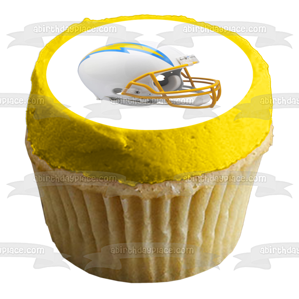 Los Angeles Chargers Football Helmet Edible Cake Topper Image ABPID55187