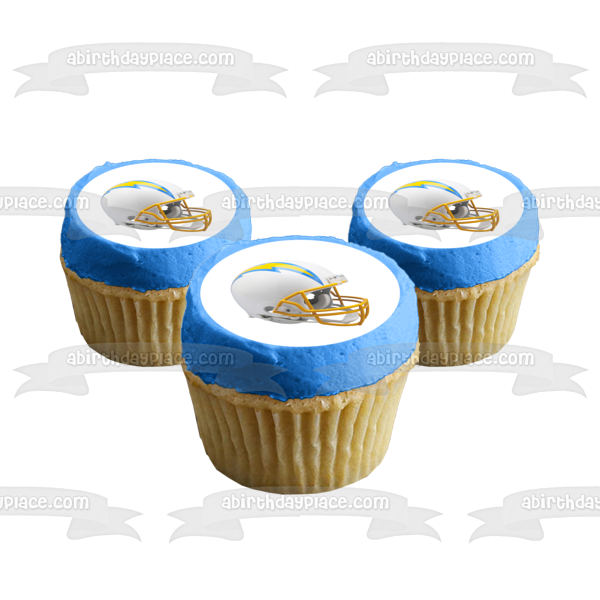 Los Angeles Chargers Football Helmet Edible Cake Topper Image ABPID55187