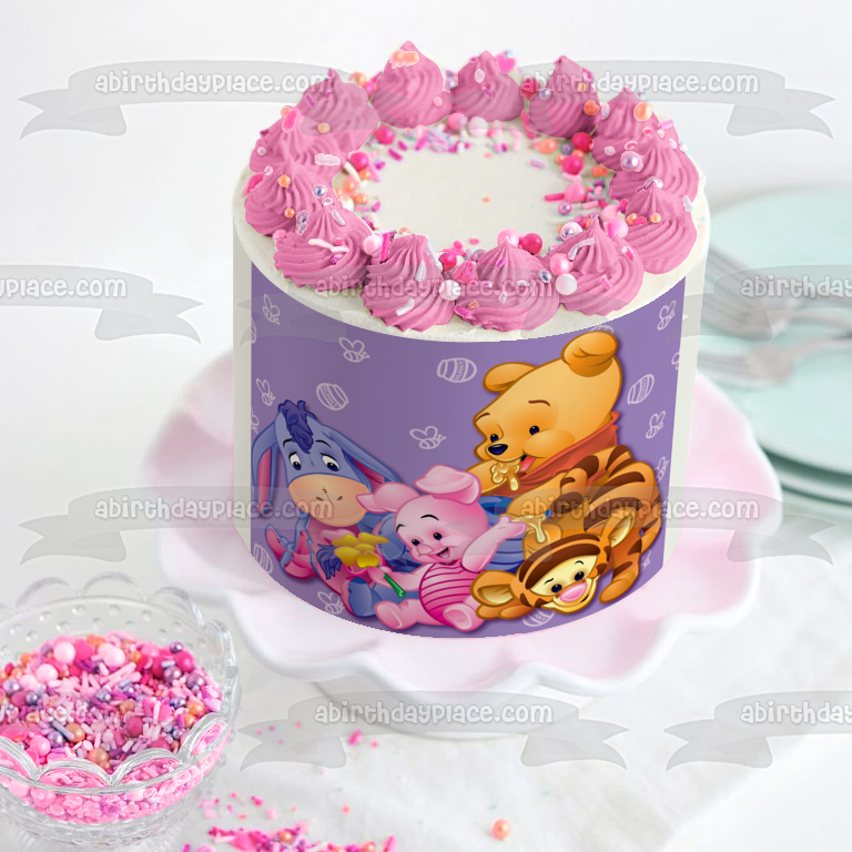 Winnie the Pooh Piglet Eeyore and Tigger Edible Cake Topper Image ABPID05140