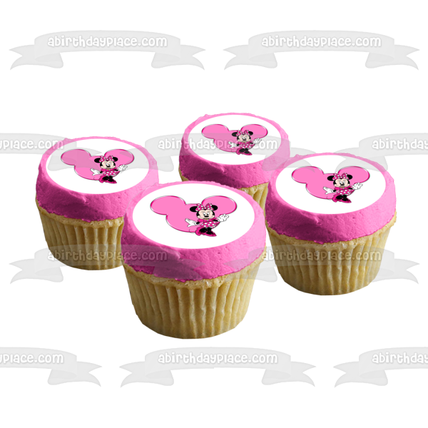 Minnie Mouse Pink Edible Cake Topper Image ABPID05072