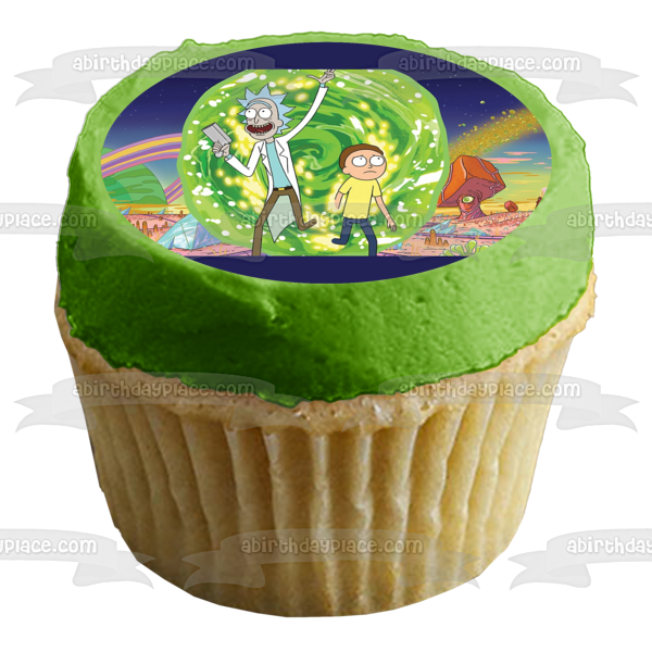 Rick and Morty Rick Sanchez and Morty Smith Rocket League Edible Cake Topper Image ABPID05084