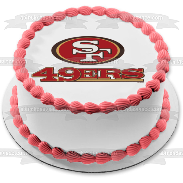San Francisco 49ers Logo NFL Edible Cake Topper Image ABPID05230