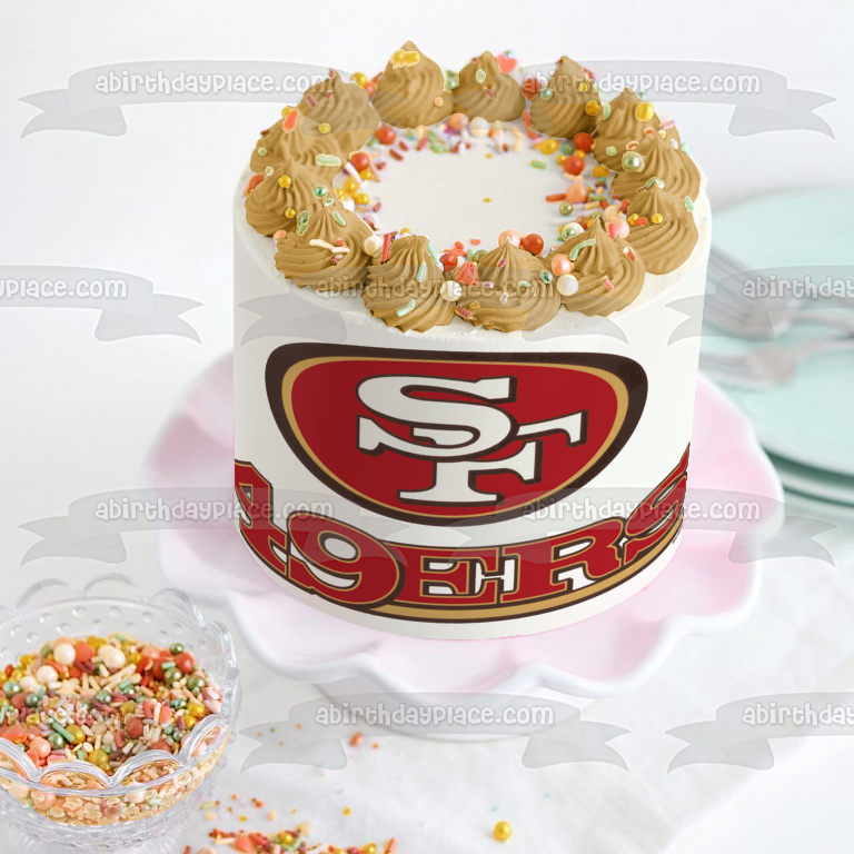 San Francisco 49ers Logo NFL Edible Cake Topper Image ABPID05230