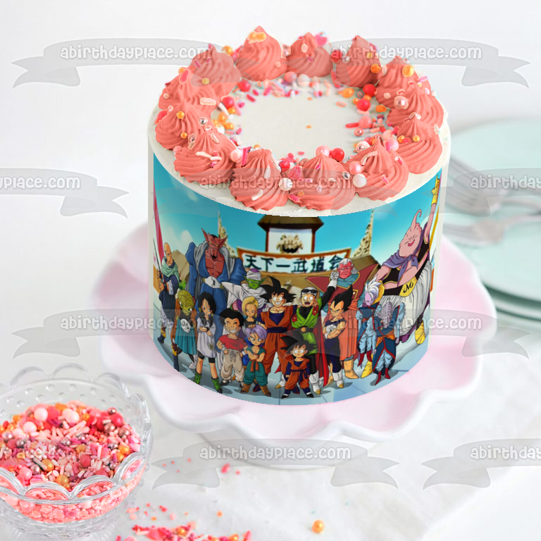 Dragon Ball Z Goku Vegete Gohan and Piccolo Edible Cake Topper Image ABPID05310