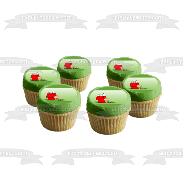 Peanuts Charlie Brown Snoopy y la casa del perro adorno comestible para tarta imagen ABPID05299