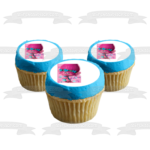 Trolls Princess Poppy Happy Birthday Edible Cake Topper Image ABPID05579